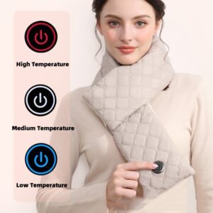 USB Heated Neck Warmer Scarf - 3-Gear Electric Thermal Winter Wrap for Women & Men